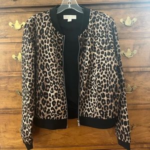 Leopard Print Bomber Jacket